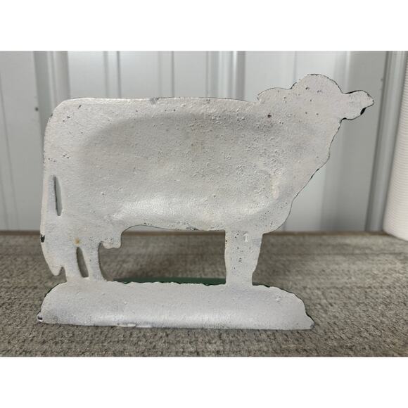 Adorable Vintage Cow Farm Country Metal Doorstop- App 6” Tall, Heavy - Picture 2 of 4
